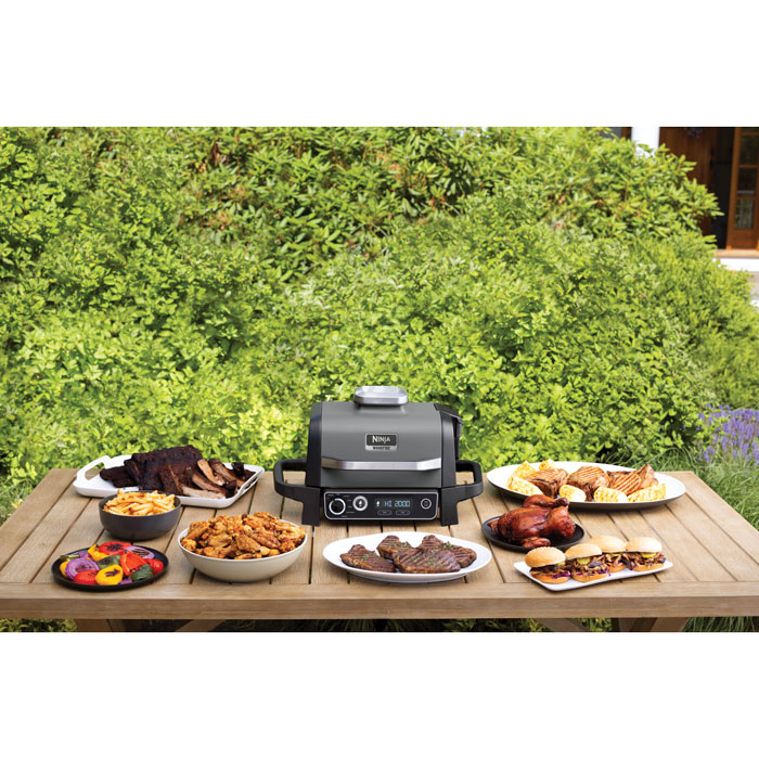 Ninja OG701UK Woodfire Electric Outdoor BBQ Grill, Air Fryer and Smoker